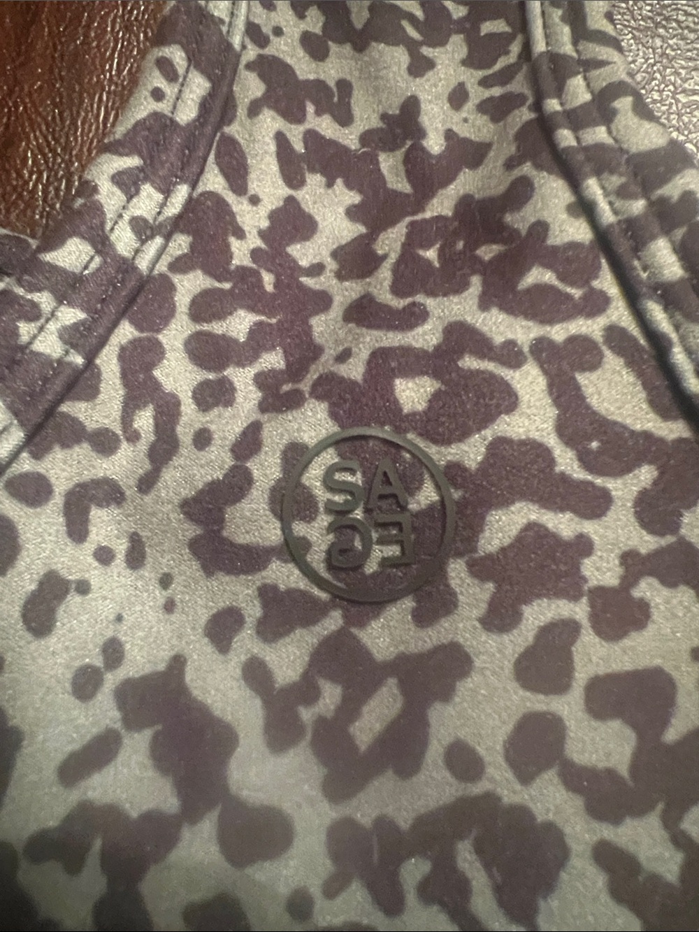 Sage Animal Print High-Neck Sports Bra - Picture 3 of 6